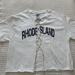 Rhode Island tailgate crop top